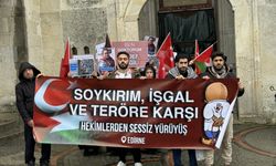 Edirne'de İsrail'in Gazze'ye yönelik saldırılarına tepki gösterildi