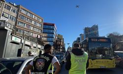 Kadıköy'de dron destekli "yaya geçidi" denetimi yapıldı