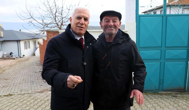 Başkan Bozbey’den Yaren Leylek ve Adem Amca'ya ziyaret